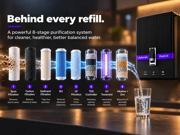 PureX i8 Water Purifier   RO + Alkaline + Zinc